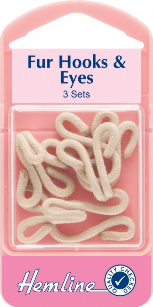 Hemline Fur Coat Hook & Eyes Beige