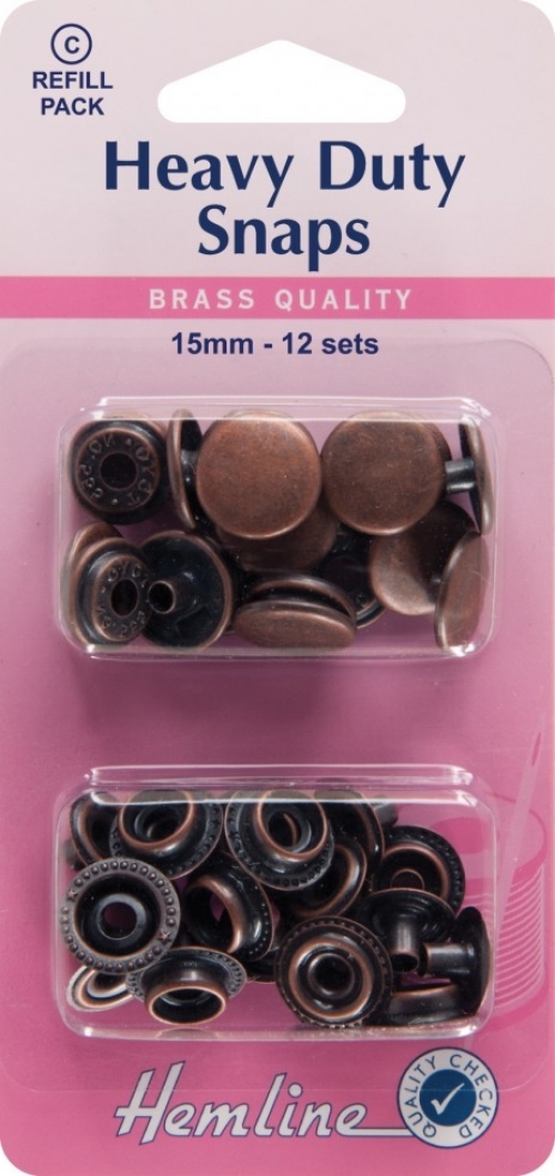 Hemline Heavy Duty Metal Snaps Refill Bronze