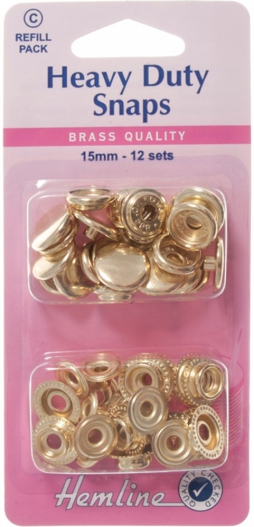 Hemline Heavy Duty Metal Snaps Refill Gold