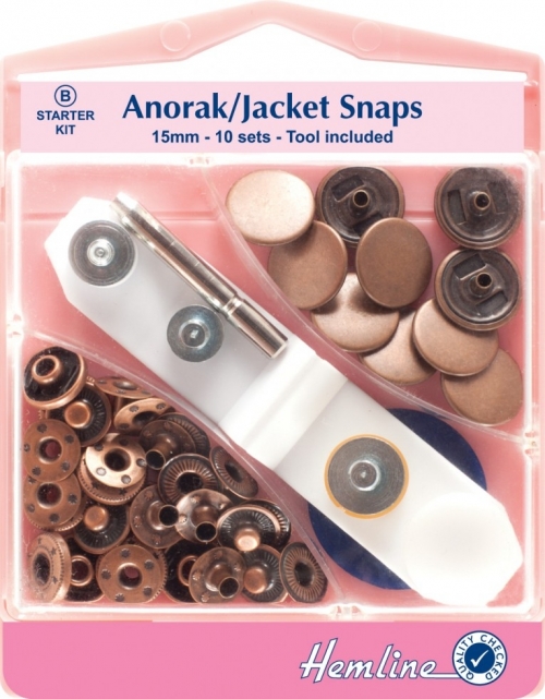 Hemline Anorak Metal Snaps Kit Bronze