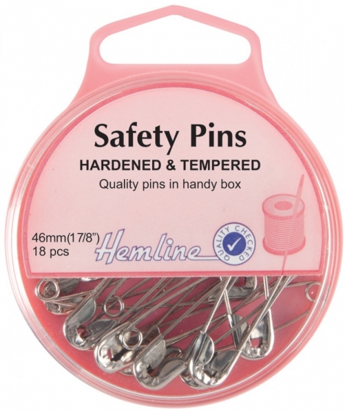Hemline Safety Pins Nickel/Silver