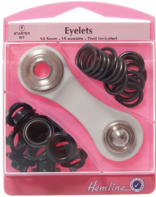 Hemline Metal Eyelets Kit Black