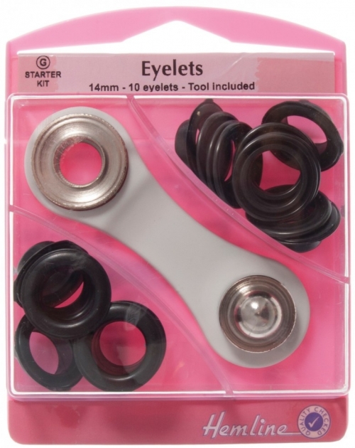 Hemline Metal Eyelets Kit Black