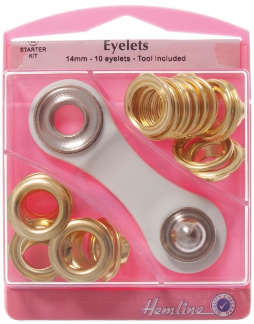 Hemline Metal Eyelets Kit Gold