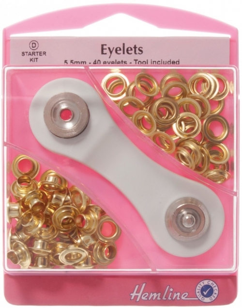 Hemline Metal Eyelets Kit Gold