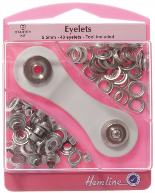 Hemline Metal Eyelets Kit Silver