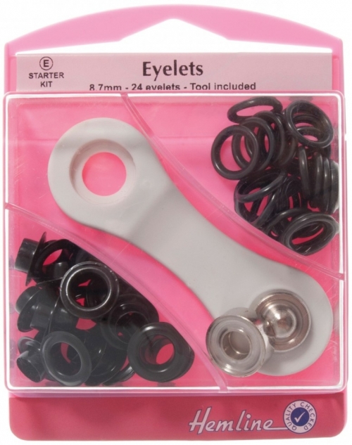 Hemline Metal Eyelets Kit Black