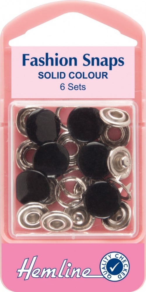 Hemline Snaps Press Fasteners Refill Black