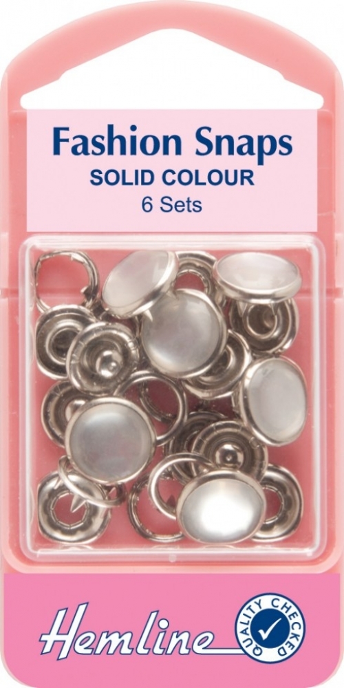 Hemline Snaps Press Fasteners Refill Pearl