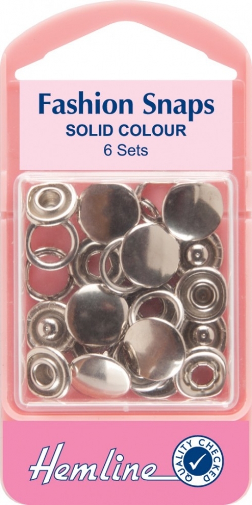 Hemline Snaps Press Fasteners Refill Silver