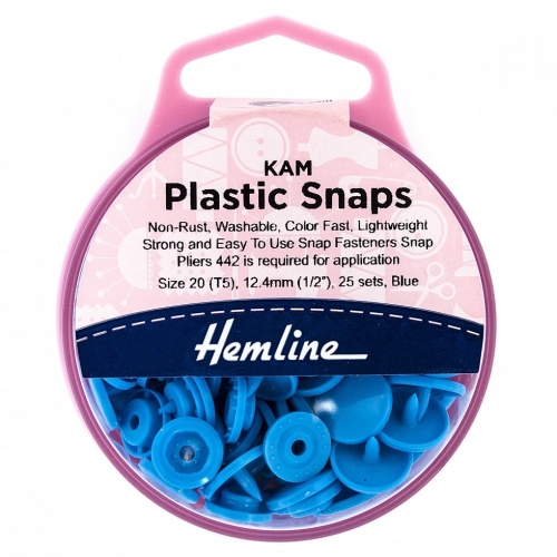 Hemline KAM Plastic Snaps Blue