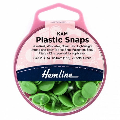 Hemline KAM Plastic Snaps Green