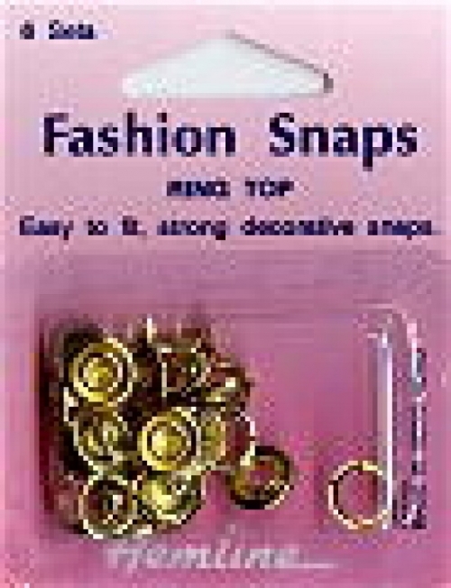 Hemline Ring Snaps Press Fasteners Kit Gold