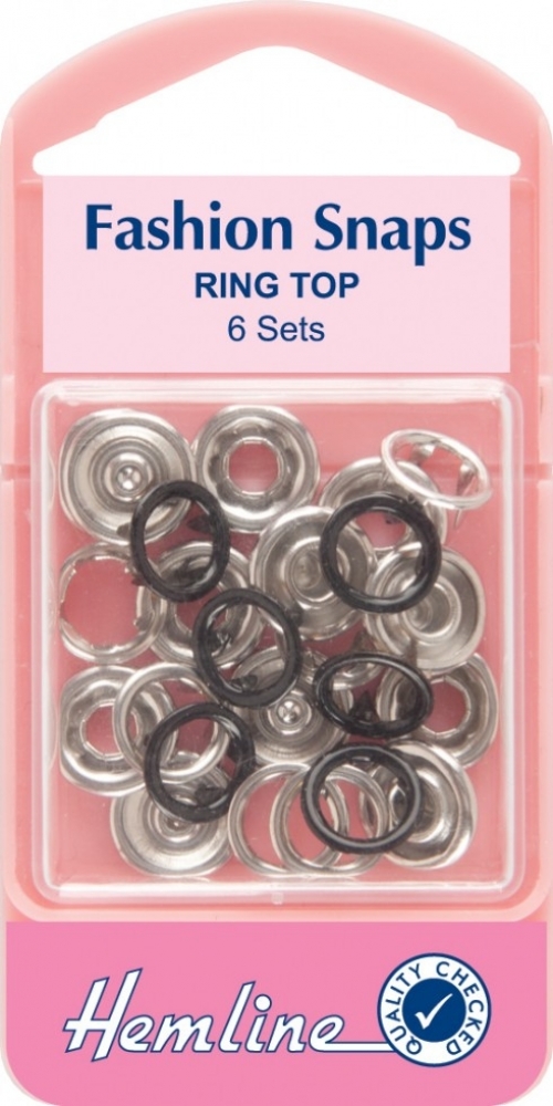 Hemline Ring Snaps Press Fasteners Refill Black