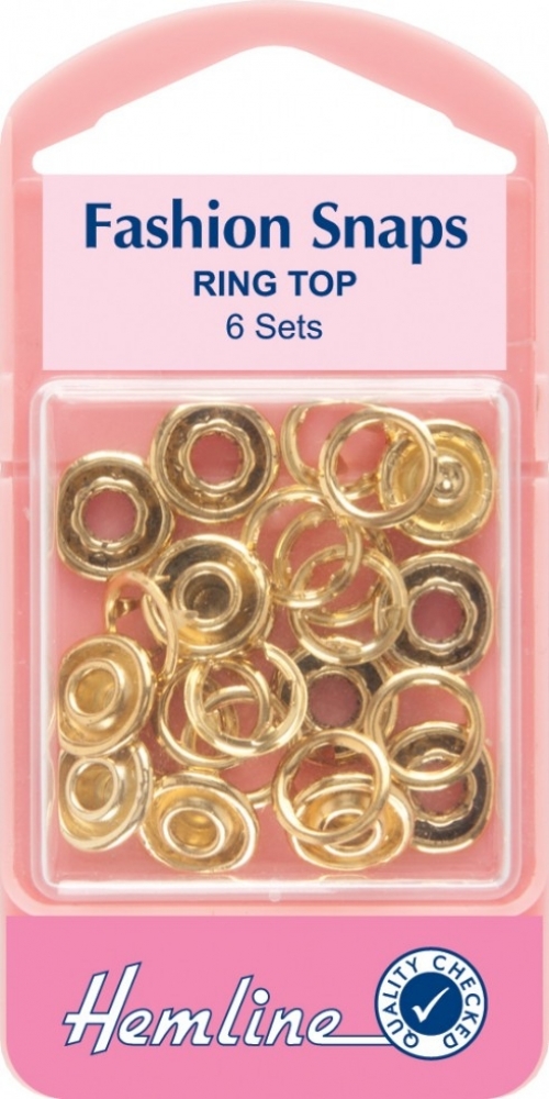 Hemline Ring Snaps Press Fasteners Refill Gold