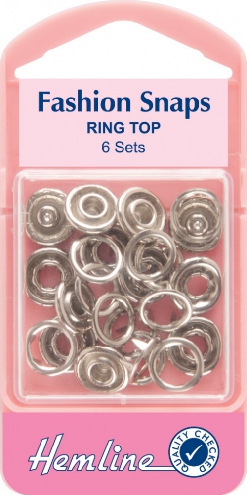 Hemline Ring Snaps Press Fasteners Refill Silver