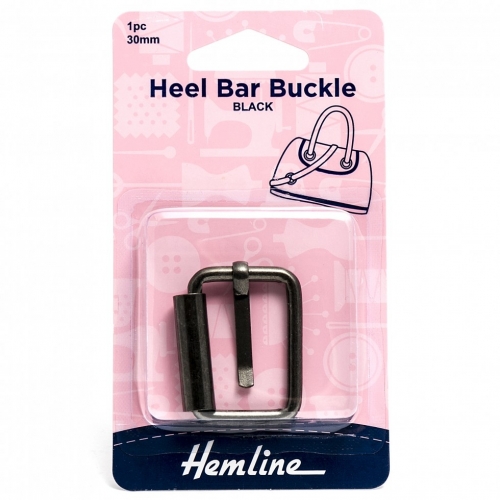 Hemline Heel Bar Buckle Nickel Black