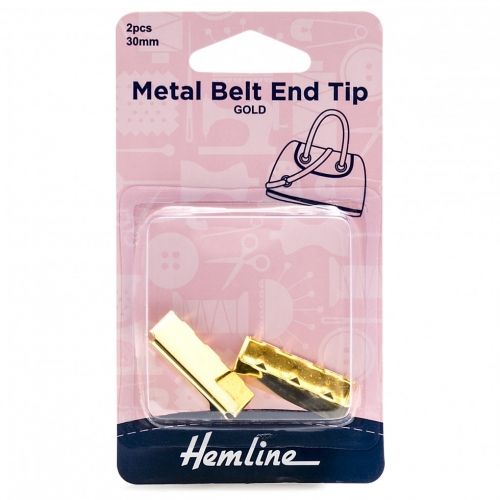 Hemline Metal Belt End Tips Gold