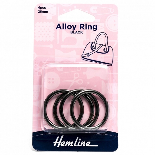 Hemline Alloy Rings Nickel Black