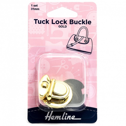 Hemline Tuck Lock Buckles Gold