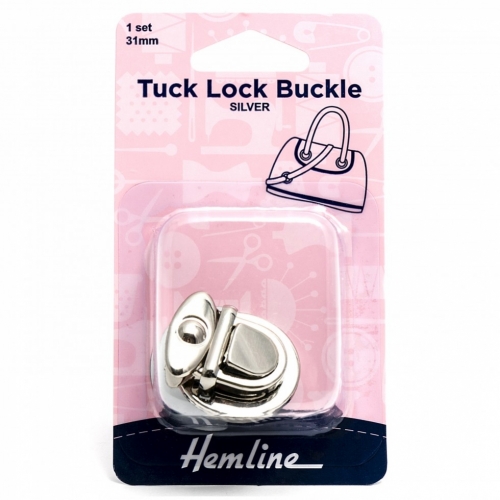 Hemline Tuck Lock Buckles Silver