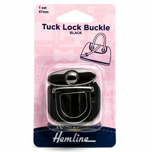 Hemline Tuck Lock Buckles Nickel Black