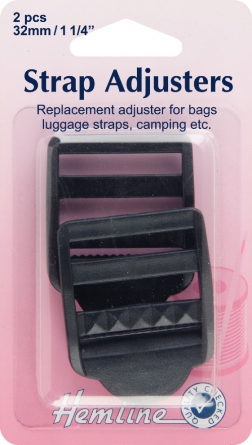 Hemline Adjustable Bag Strap Buckle Black