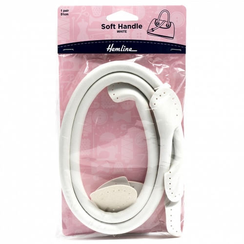 Hemline Soft Bag Handles White