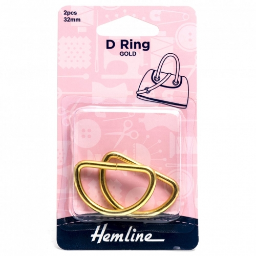 Hemline D Rings Gold
