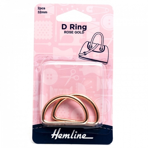 Hemline D Rings Rose Gold