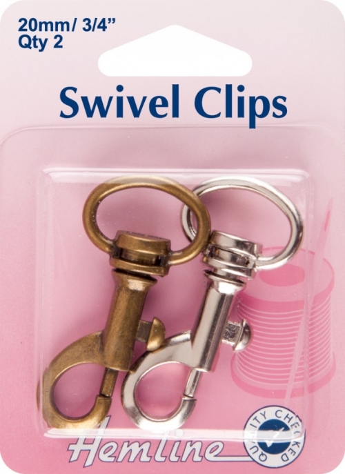 Hemline Swivel Clip Fasteners Bronze & Silver