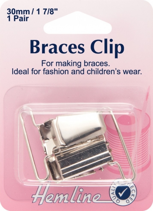 Hemline Brace & Suspender Clips Nickel Silver