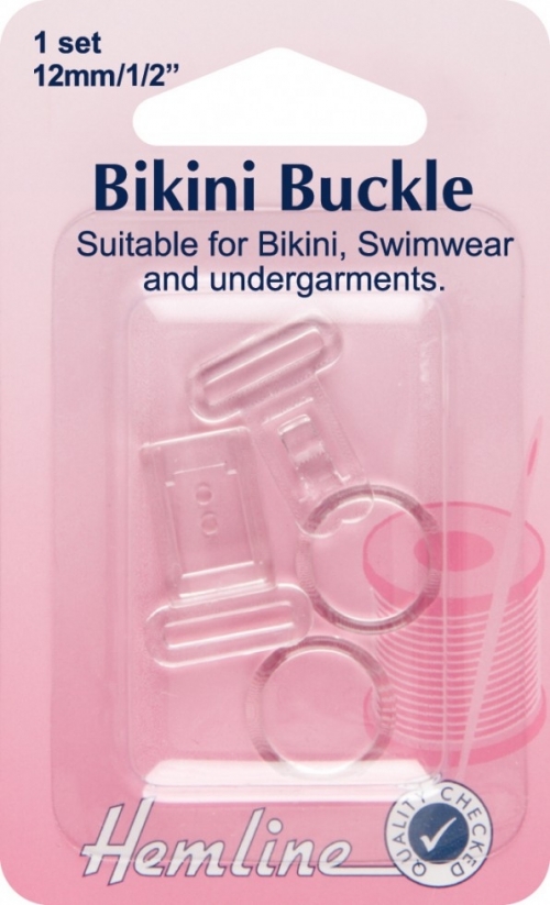 Hemline Bikini Clasp Buckles Clear