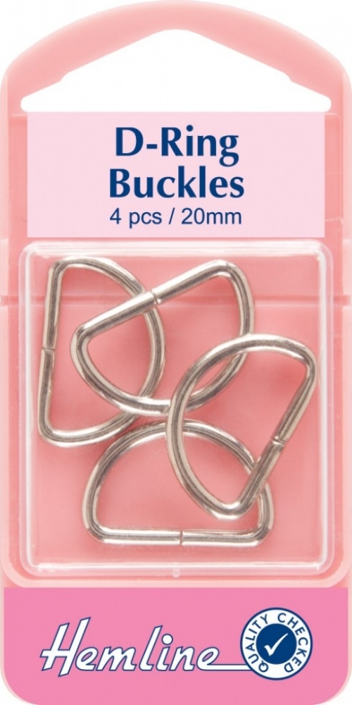 Hemline Metal D Rings Nickel Silver