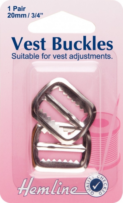 Hemline Vest Waistcoat Buckle Silver