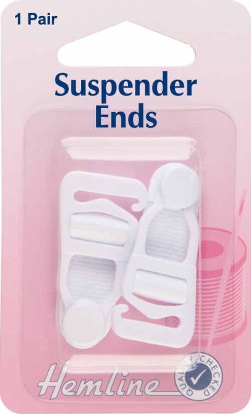 Hemline Suspender Fasteners White