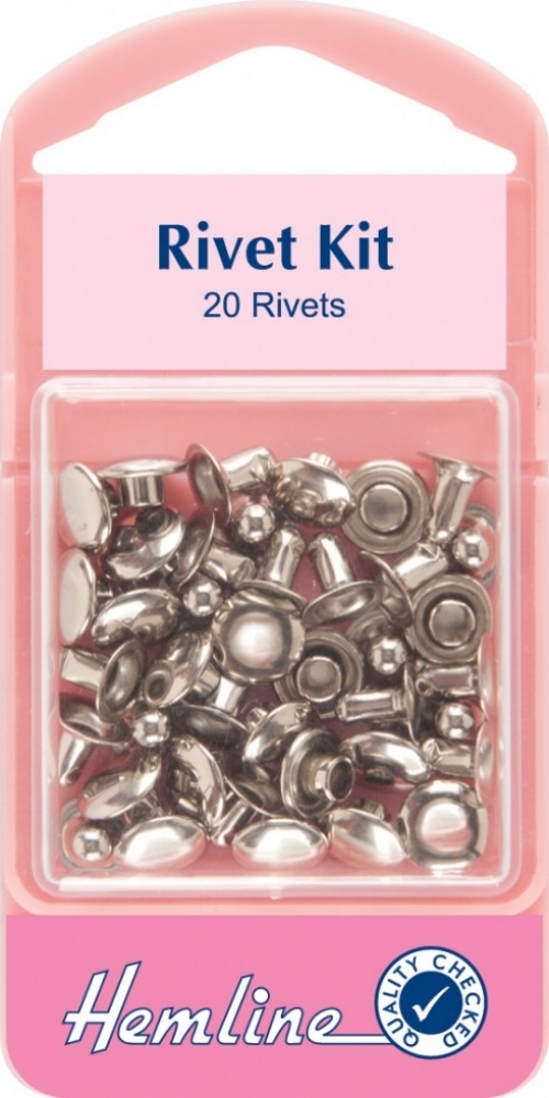 Hemline Jean Rivet Kit Nickel/Silver