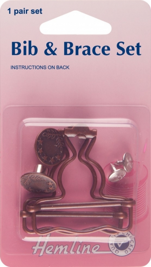 Hemline Bib & Brace Dungaree Buckles Bronze