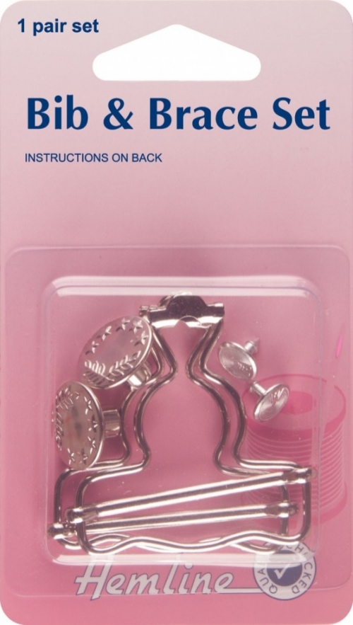 Hemline Bib & Brace Dungaree Buckles Silver