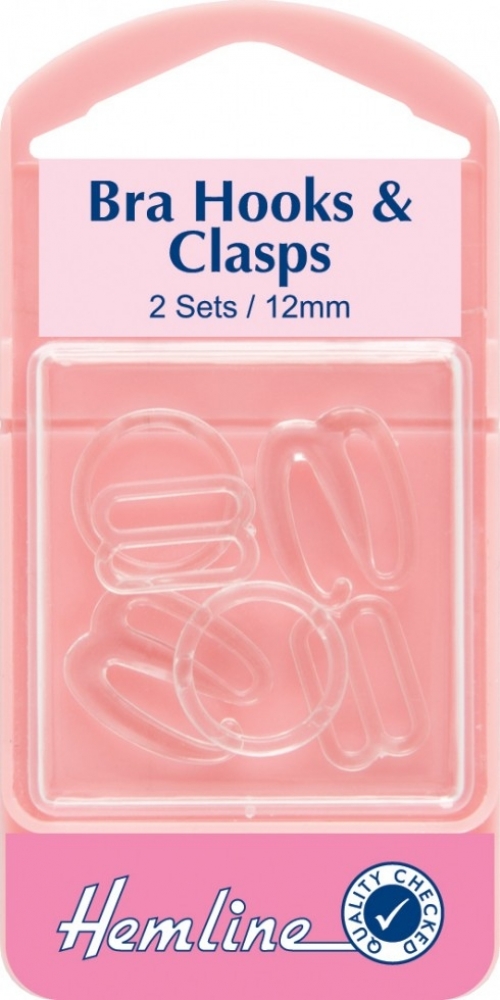 Hemline Bra Strap Hooks & Clasps Clear