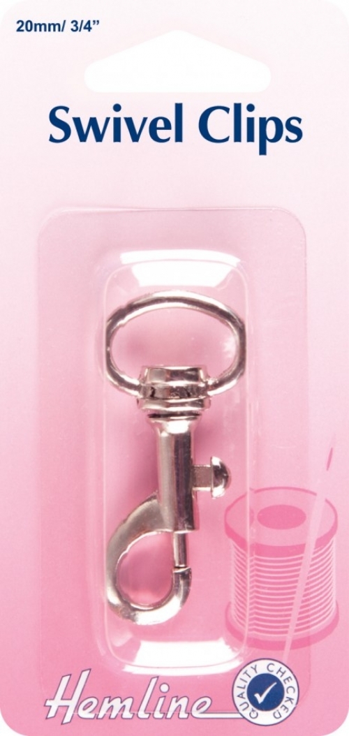 Hemline Swivel Clip Fasteners Silver