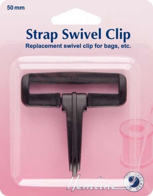 Hemline Plastic Strap Swivel Clip Fasteners Black