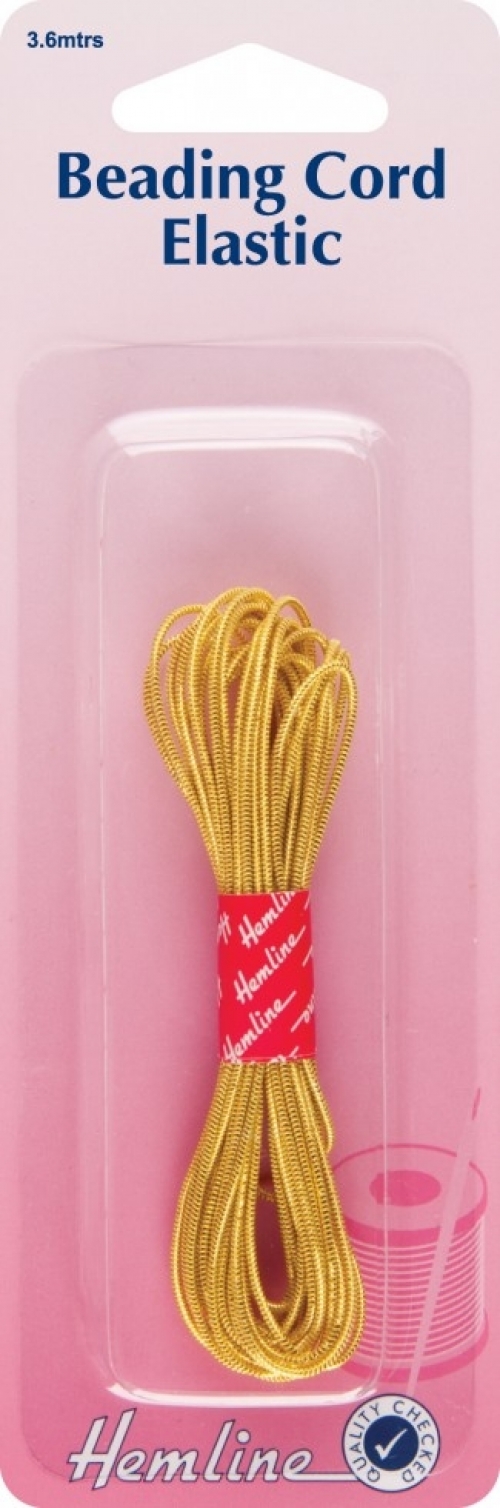 Hemline Beading Cord Elastic Gold