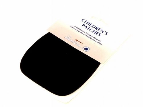 Hemline Faux Suede Patches Dark Brown