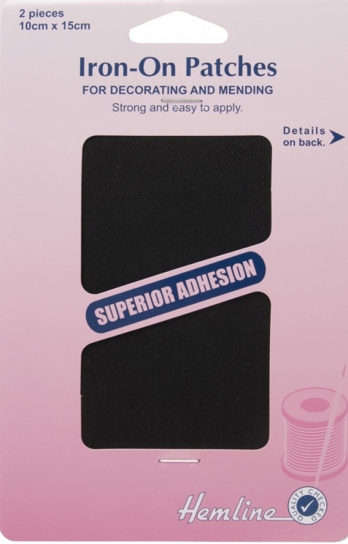 Hemline Cotton Twill Patches Black