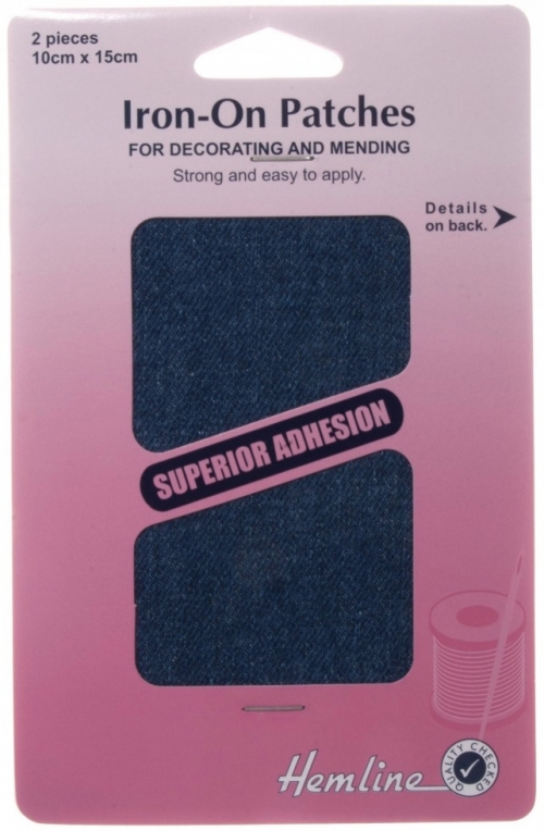Hemline Cotton Twill Patches Mid Denim