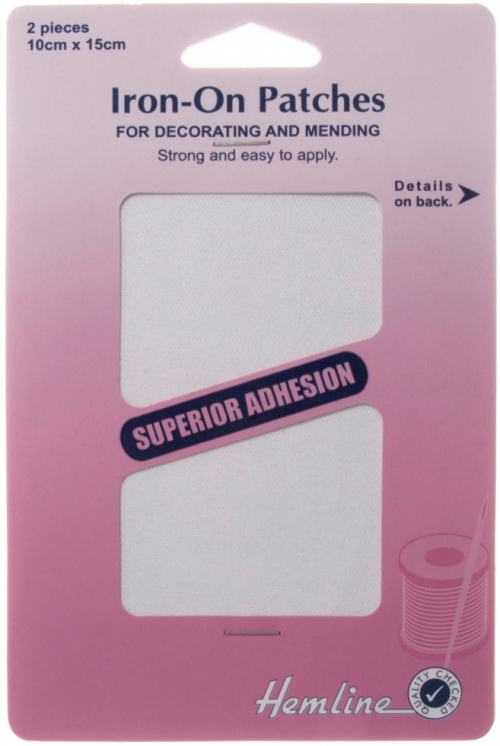 Hemline Cotton Twill Patches White