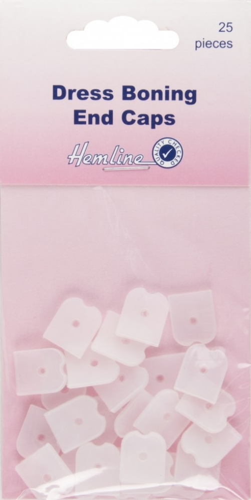 Hemline Boning End Caps White