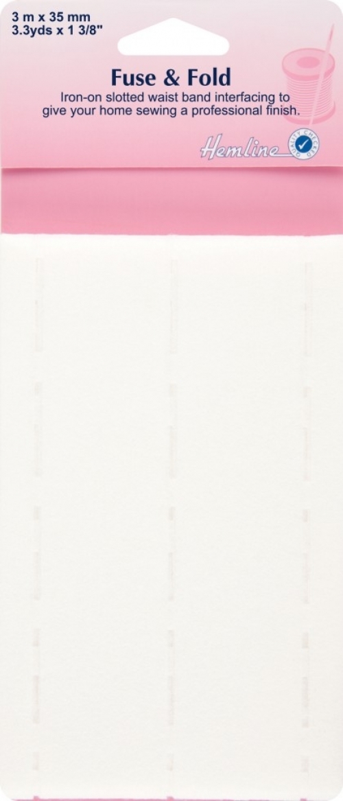 Hemline Fuse & Fold Waistband Interfacing White