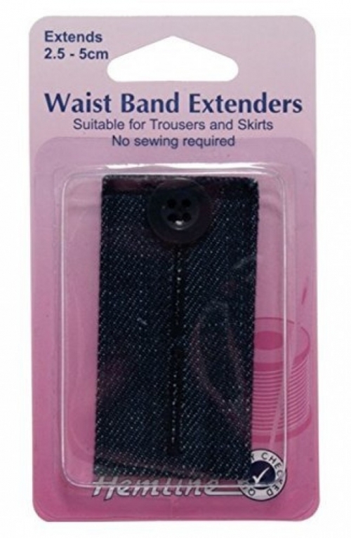 Hemline Waistband Extender Buttons Dark Denim Blue